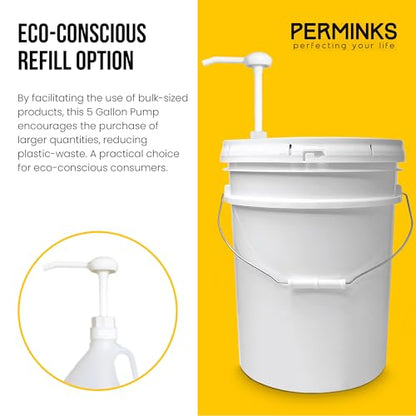 5 Gallon Pump Dispenser - Pump for 5 Gallon Bucket, Jug, Bottle, Large Container - Great for Shampoo & Conditioner, Laundry Detergent, Snow Cone Syrup, Bleach Liquid, Oil & More (Pack of 6) - size: 6-Pack