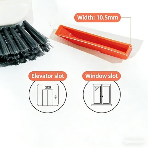 Multifunctional 2 in 1 Groove Cleaning Brush with Scraper & Dustpan - Window Track Cleaner Tool for Glass Door Tracks, Sills, Sliding Doors - Grout Brush for Narrow Gaps, Tiles, Bathroom - Orange