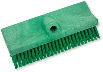 SPARTA 40423EC09 Plastic Floor Scrub Brush, Wall Brush, Equipment Brush With Nonabsorbent Bristles For Industrial Kitchens, Hospitals, Commercial Cleaning, 10 Inches, Green - color: Green
