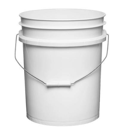 House Naturals 5 Gallon Premium HPDE Plastic Bucket - Made in USA Food Grade Storage Container, BPA Free All Purpose Pail (4, White) - color: White