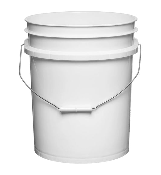 House Naturals 5 Gallon Premium HPDE Plastic Bucket - Made in USA Food Grade Storage Container, BPA Free All Purpose Pail (1, White) - color: White