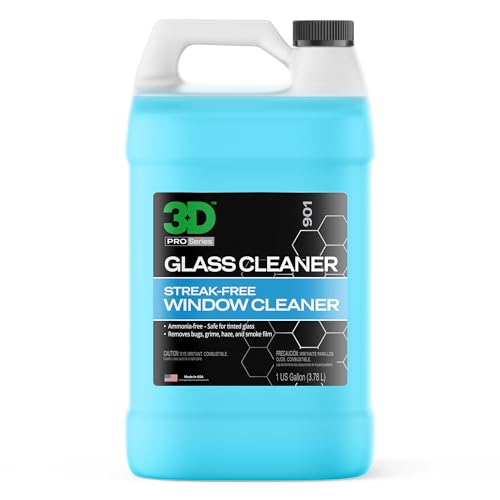 3D Glass Cleaner - Ready to Use, Tint Safe, Streak Free Glass Cleaner - Gallon - size: 128 Fl Oz (Pack of 1), style: Gallon