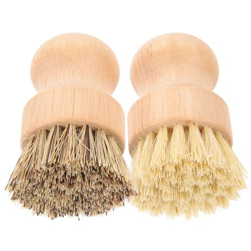 2pcs Palm Brush for Dishes Pots Sturdy Scrub Brush Odorless Bristles Multipurpose Kitchen Cleaning