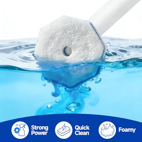 50 Count Disposable Toilet Brush,Toilet Cleaner Refills,Replacement Heads for Toilet Cleaning System,Compatible with Most Toilet Brushes（not Included Brush Rod）