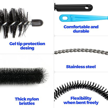 Holikme Dryer Vent Cleaner Kit - 5 Piece Flexible Snake Tool for Lint Removes & Hair Clogs, Suitable for Drain Pipes,Condenser, Refrigerator Coils, Radiators, Toilets, Sinks & Tile Grout