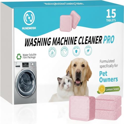 Washing Machine Cleaner, Formulated for Pet Owners | Compatible with HE, Top & Front Load Washer | Septic Safe | Fresh Scent | Removes Residue | Remove Stubborn Pet Hair (Pink 30 Pack) - color: Pink 30 Pack