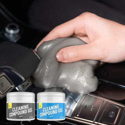 CLICK CLEAN 2Pcs Cleaning Gel for Car, 7oz Car Detailing Tools, Cleaning Putty Gel, Car Interior Cleaner Universal Dust Cleaner for Keyboard, Laptop, Air Vents (Coconut & Bluebell) - color: Gray+Blue