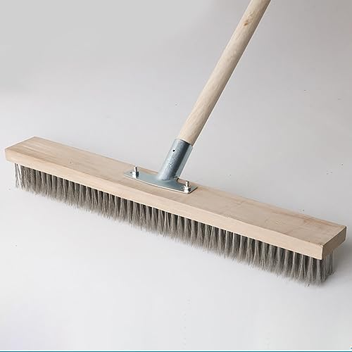 16" Heavy-Duty Rough Surface Floor Brush,Stainless Steel Wire Large Deck Scrub Brush 16" x 2.7” Removes Snow, Dirt & Grime on Drivways, Steps, Patios, Decks, Tile, Cement Without Stick (16") - size: 16"