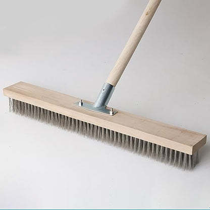16" Heavy-Duty Rough Surface Floor Brush,Stainless Steel Wire Large Deck Scrub Brush 16" x 2.7” Removes Snow, Dirt & Grime on Drivways, Steps, Patios, Decks, Tile, Cement Without Stick (16") - size: 16"