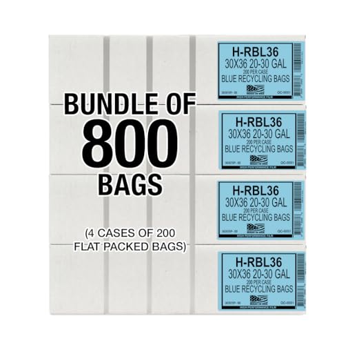 Aluf Plastics 20-30 Gallon 1.2 MIL Blue Industrial Strength Trash Bags - 30" x 36" - Pack of 800 - For Industrial, Home, & Recycling - style: 20-30 Gal, 1.2 Mil, 800 Count