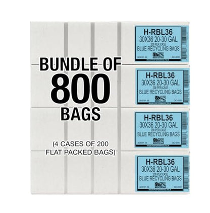 Aluf Plastics 20-30 Gallon 1.2 MIL Blue Industrial Strength Trash Bags - 30" x 36" - Pack of 800 - For Industrial, Home, & Recycling - style: 20-30 Gal, 1.2 Mil, 800 Count
