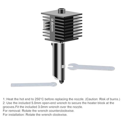 1Pcs A1 Mini/A1 Hotend 0.6mm Compatible for Bambu Lab A1/A1 Mini Print Head, High-Temperature 0.6mm Hardened Steel A1 Nozzle with Silicone Sock 3D Printer A1/A1 Mini Parts Replacement, - style: A1 Mini/A1 Print Head Kit 0.6mm