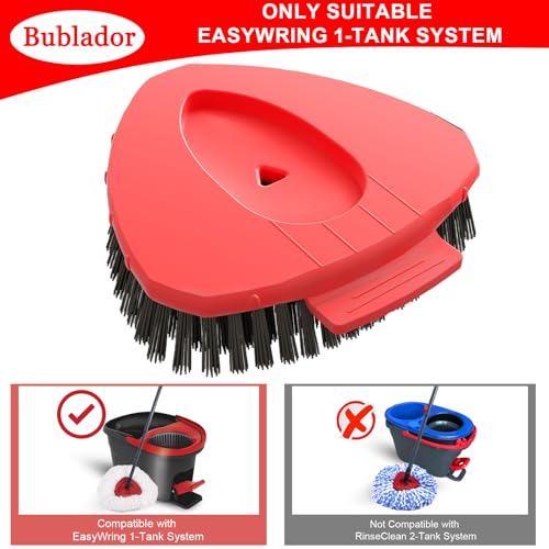 2 Pack Scrubber Mop Replace Head Compatible with O Cedar EasyWring 1 Tank,Spin Replacements Heads,Scrub Brush Attachment for Bathroom,Kitchen and Various of Hard Floors