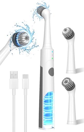 Electric Cleaning Brush Grout Brush: Rechargeable Crevice Cleaning Brushes Set Scrub Brush for Shower Cleaner Tile Floor Electric Scrubber Power Cleaning Tools for Home Kitchen Window Bathroom Tub