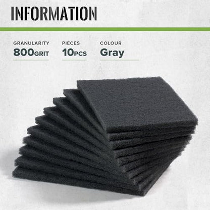 6” x 9” 800 Grit Gray General Purpose Scuff Pads, Pack of 10, General Purpose Scuff Pads for Final Scuffing,Surface Adhesion Preparation,Cleaning - style: 800 Grit-Gray