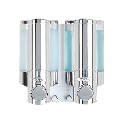 Better Living Products 76245-1 AVIVA Two Chamber Dispenser, Chrome - color: Chrome, size: 2-Chamber