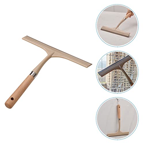 2pcs Window Home Cleaning Floor Bathroom Squeegees Stainless Mirrors, Multi- Cleaner Wooden Handheld Tool Tiles Functional Inches Handle Wiper Tools Glass, Steel