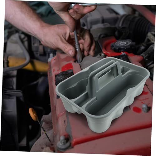 GLEAVI Large Capacity Storage Basket Handheld Cleaning Tote Sturdy Plastic Dividers for Dorm Car Office