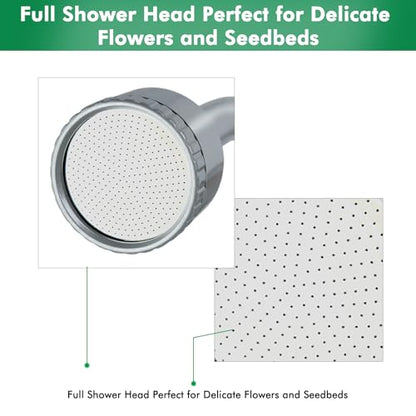 RESTMO Long Watering Wand, 24 Inches Gentle Soft Full Shower Sprayer Wand with Flow Control, Heavy Duty Metal Hose Wand for Hanging Baskets, Shrubs, Plants, Flowers, Garden and Lawn - color: Green