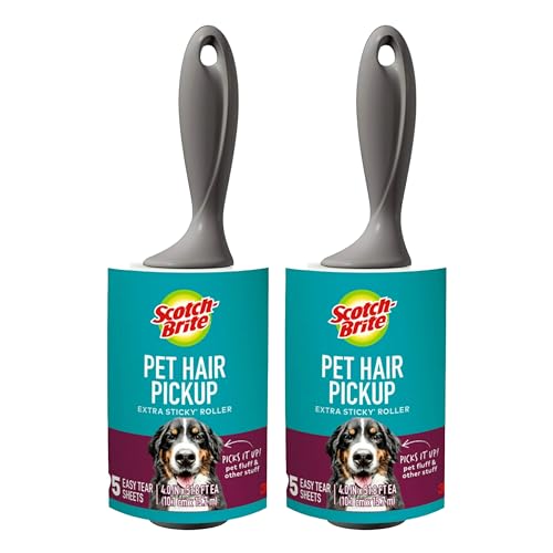 Scotch-Brite Lint Roller, 95 Sheets | Extra Sticky | Pet Hair | Pack of 2