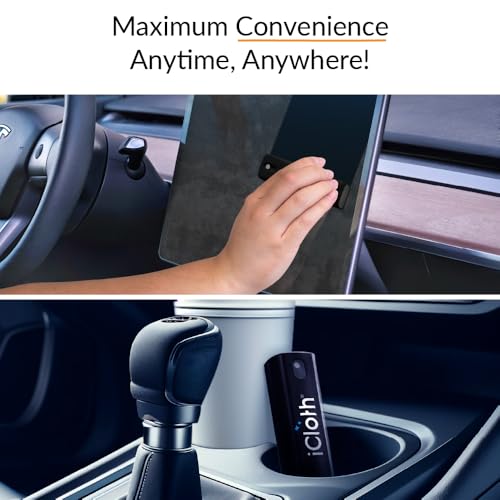 iCloth 2-in-1 Screen Cleaner Spray with Built-in Microfiber Cloth for Laptops, Tablets, Phones, Car Screens, and Touchscreens, Streak-Free & Anti-Smudge, Large 0.68 fl oz (20ml) Bottle