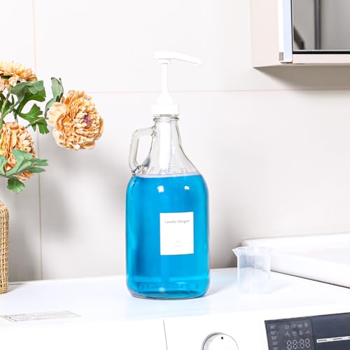 Glass Laundry Detergent Dispenser with Pump, 64OZ Liquid Laundry Soap Dispenser, Fabric Softener Dispenser Bottle for Laundry Room Organization and Storage, 1 Pack - color: 1p