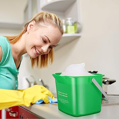 Roshtia 6 Pcs 6 Quart Cleaning Bucket Small Sanitizing Square Bucket Detergent Pail for Home Commercial Restaurant Kitchen Office School(Green) - color: Green