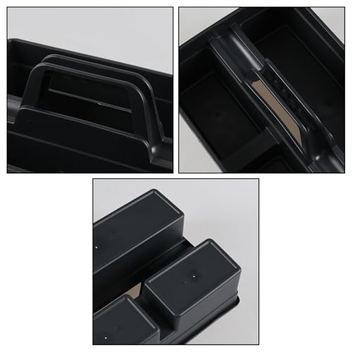 Set of 6 Plastic 3 Compartments Cleaning Supplies Caddy with Handle | Commercial Cleaning Caddy Organizer, Portable Plastic Tote Organizer for Shower, Bathroom, Kitchen