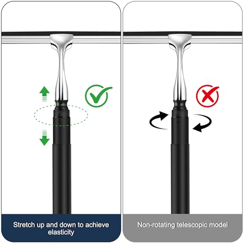 12-51’’ Telescopic Window Squeegee for High Windows, 2-in-1 Window Cleaning Kit with Extra Silicone Blade & Hook, Professional Squeegee for Shower Glass Doors (Window Squeegee Set)