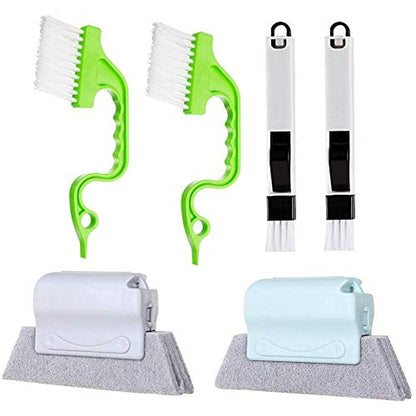 BAIHUI Hand-held Groove Gap Cleaning Tools, Window Door Sliding Track Cleaning Brush, for Cleaning Quickly Clean All Corners and Gap ,6 Pieces