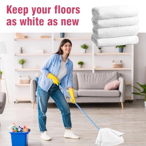 4 Pcs Extra Large Microfiber Cleaning Cloth 30 x 20 Inch Reusable Thick Cleaning Towel Washable Solid Color Microfiber Towel for Home Office Window Cars Glass (White) - color: White
