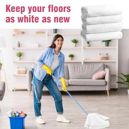 4 Pcs Extra Large Microfiber Cleaning Cloth 30 x 20 Inch Reusable Thick Cleaning Towel Washable Solid Color Microfiber Towel for Home Office Window Cars Glass (White) - color: White