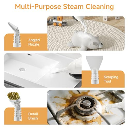 Steam Mop for Floor Cleaning, Multi-Purpose Steam Cleaner with Handheld Steamer & Accessories, Deep Cleaning Floor Steamer for Hardwood and Tile, Pet-Friendly Steam Mop for Home