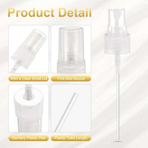 uxcell 12 Pcs Clear Spray Top, 20/410 Fine Mist Sprayer Reusable Replacement Spray Bottle Pump Stripe Plastic Top for Cosmetic Perfume and Body Sprays Bottle - color: Clear, size: 20/410