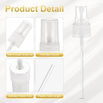 uxcell 12 Pcs Clear Spray Top, 20/410 Fine Mist Sprayer Reusable Replacement Spray Bottle Pump Stripe Plastic Top for Cosmetic Perfume and Body Sprays Bottle - color: Clear, size: 20/410