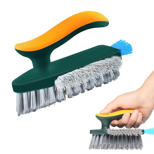 Window Gap Cleaner Brush,Multi-Function for Bathroom Kitchen Narrow Slot Cleaning Handle Clean Tools,Yellow-Green - color: Yellow-green