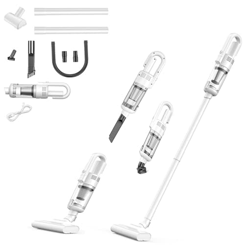 Cordless Rechargeable Vacuum Cleaner Stick Small Light Weight Hand Portable Compact Hepa Filter High Power Mini for College Dorm Room Small Office Home RV Carpet Pet Hair Car