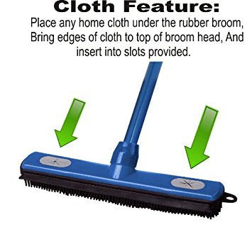 Superior Fur Remover Rubber Broom- 48 Inch Handle