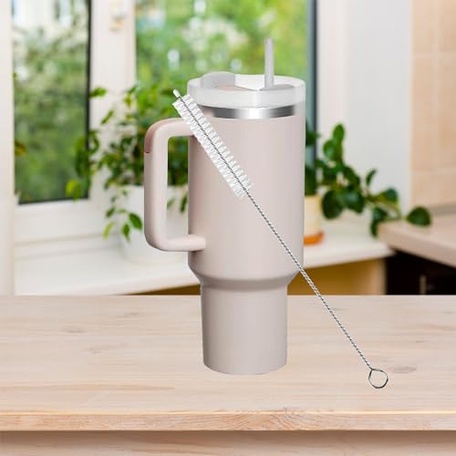 Straw Cleaner Brush Extra Long 12 Inch，Straw Brush Cleaner Stainless Steel Nylon Bristles Cleaner Brush for Cleaning Stanley Tumbler,Straws, Water Bottles, Coffee Makers,Pet Water Fountain 4-Pack