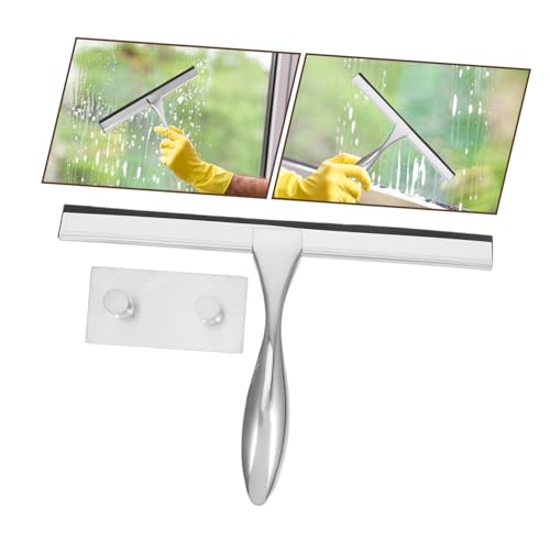 Healeved Deluxe Glass Wiper Shower Squeegee for Bathroom Stainless Steel Cleaner with Glide Handle