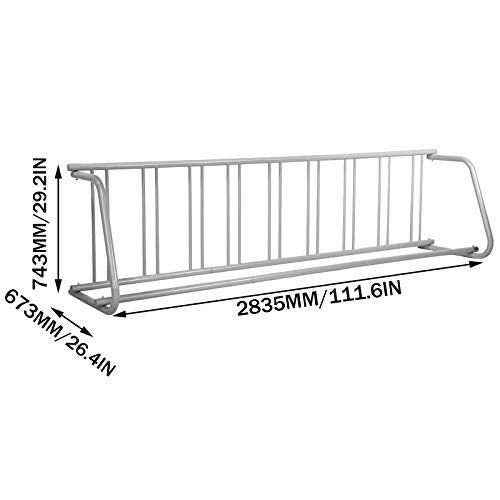 BestEquip 111" Length Floor Bike Rack, 9 Holders All-Steel Grid Bike Rack, Single-Side Storage Stand for Garages Streets Yards - size: 111"