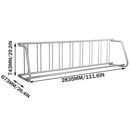 BestEquip 111" Length Floor Bike Rack, 9 Holders All-Steel Grid Bike Rack, Single-Side Storage Stand for Garages Streets Yards - size: 111"