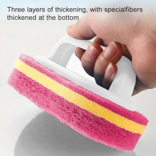 Cleaning Brush for Bathroom, Kitchen, Bathtub, Toilet, Multi-Surface Shower Cleaner & Toilet Brush Cleaner with Comfortable Handle(Red) - color: Red