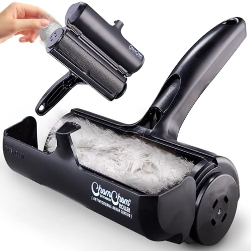ChomChom Roller Pet Hair Remover – Original Size Reusable Lint Roller for Cat & Dog Hair on Furniture, Couch, Carpet, Car, Rugs & Bedding – Portable, Eco-Friendly (Black) - color: Black Classic
