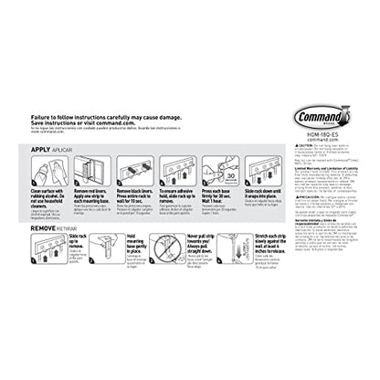 Command Key Rail, Quartz, 1-Rail, 6-Strips, Organize Damage-Free Small