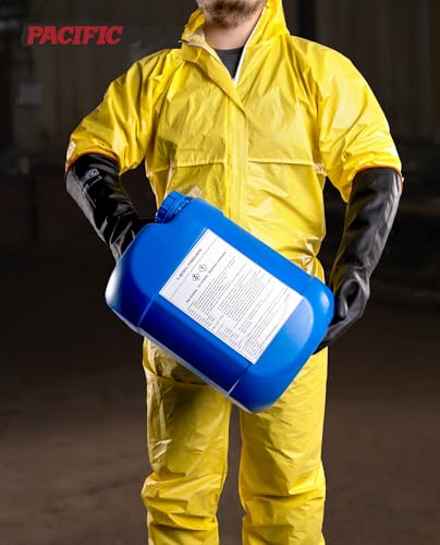 PACIFIC PPE Heavy Duty Latex Chemical Gloves, Strong Acid Resistance Rubber Gloves, Against Alkali and Oil, 18" - color: 18"/Black (1 Pair), size: XL/10