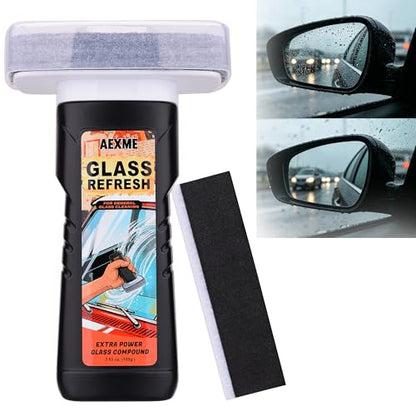 Windshield Oil Film Remover, Car Glass Cleaner Tool for Windshield & Windows, Remove Water Spots, Rain Marks, Haze & Grime, Anti Glare Streak Free Auto Window Cleaner, Improve Night Driving Visibility