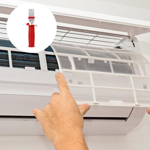 Air Conditioner Fin Cleaner Brush 8.26In Red Coil Cleaning Whisk Brush for Ac Evaporator Condenser Vent Maintenance and Coil Straightening