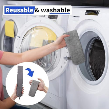 Retractable Gap Dust Cleaner, Extendable Gap Duster with 4 Microfiber Dusting Cloths Long, Under Appliances Cleaning Tools with Extendable Pole,Under Refrigerator, Furniture, High Ceiling