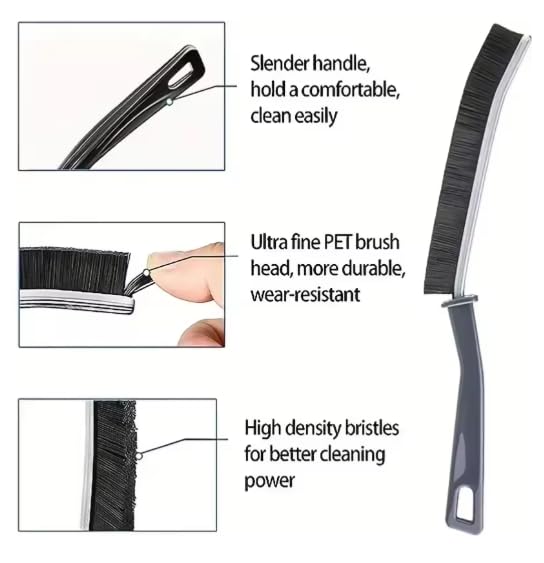 Crevice Cleaning Brush, Hard-Bristled Scrub Brush for Deep Cleaning Grout & Window Tracks, Versatile Household Tool for Kitchen, Bathroom & Shower Gaps (3)